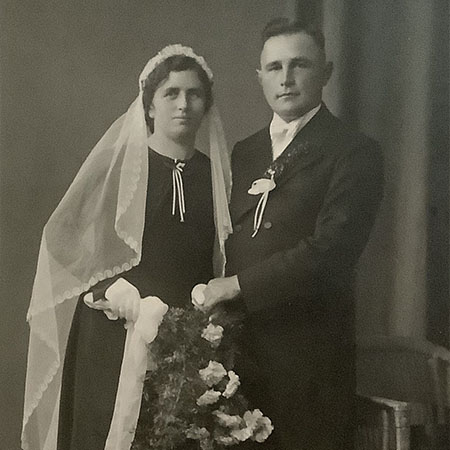 Historisches Hochzeitsfoto eines Brautpaares