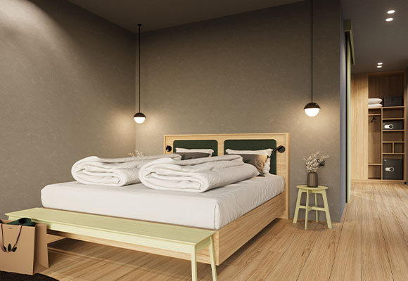 Juniorsuite mit modernem Schlafzimmer und Wohnbereich