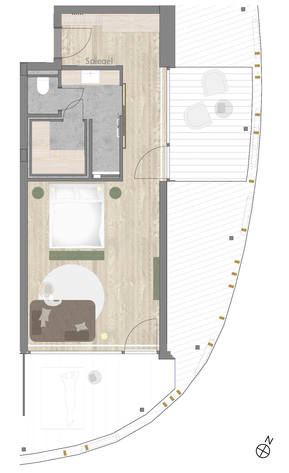 Grundriss der Juniorsuite Morgenstille mit Balkon