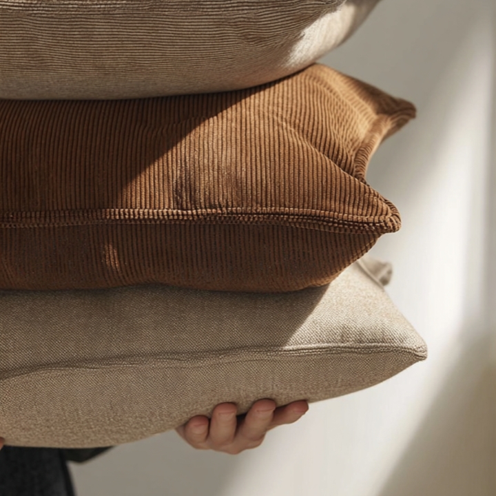 Hochwertige Kissen und Textilien im Hotelzimmer